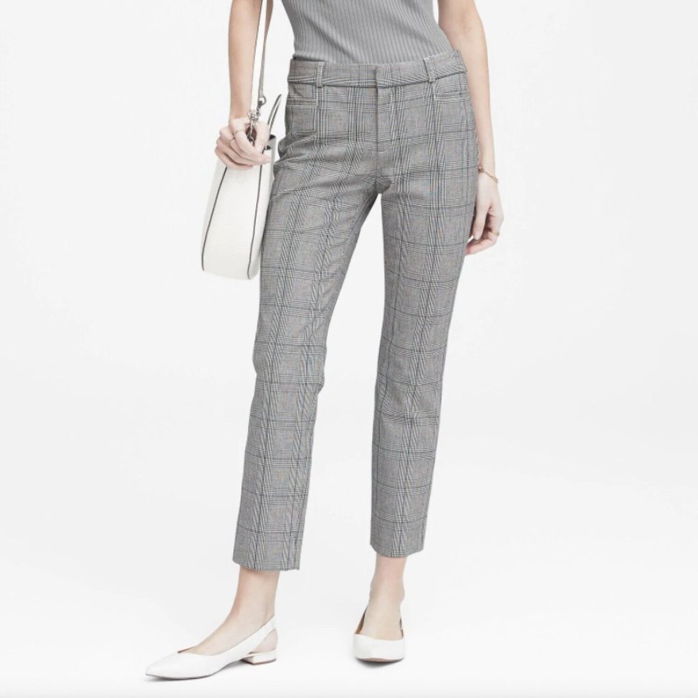 Banana Republic Plaid Skinny-Fit Sloan Pants